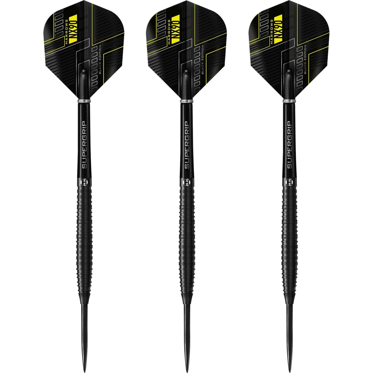 Harrows NX90 Black Darts - Steel Tip - Ringed - Image 2