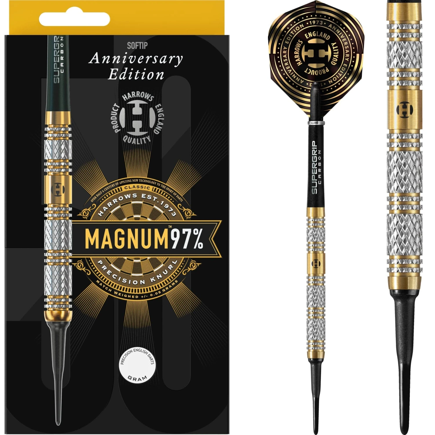 Harrows Magnum Darts - Soft Tip - 97% - Anniversary Edition - Gold Titanium