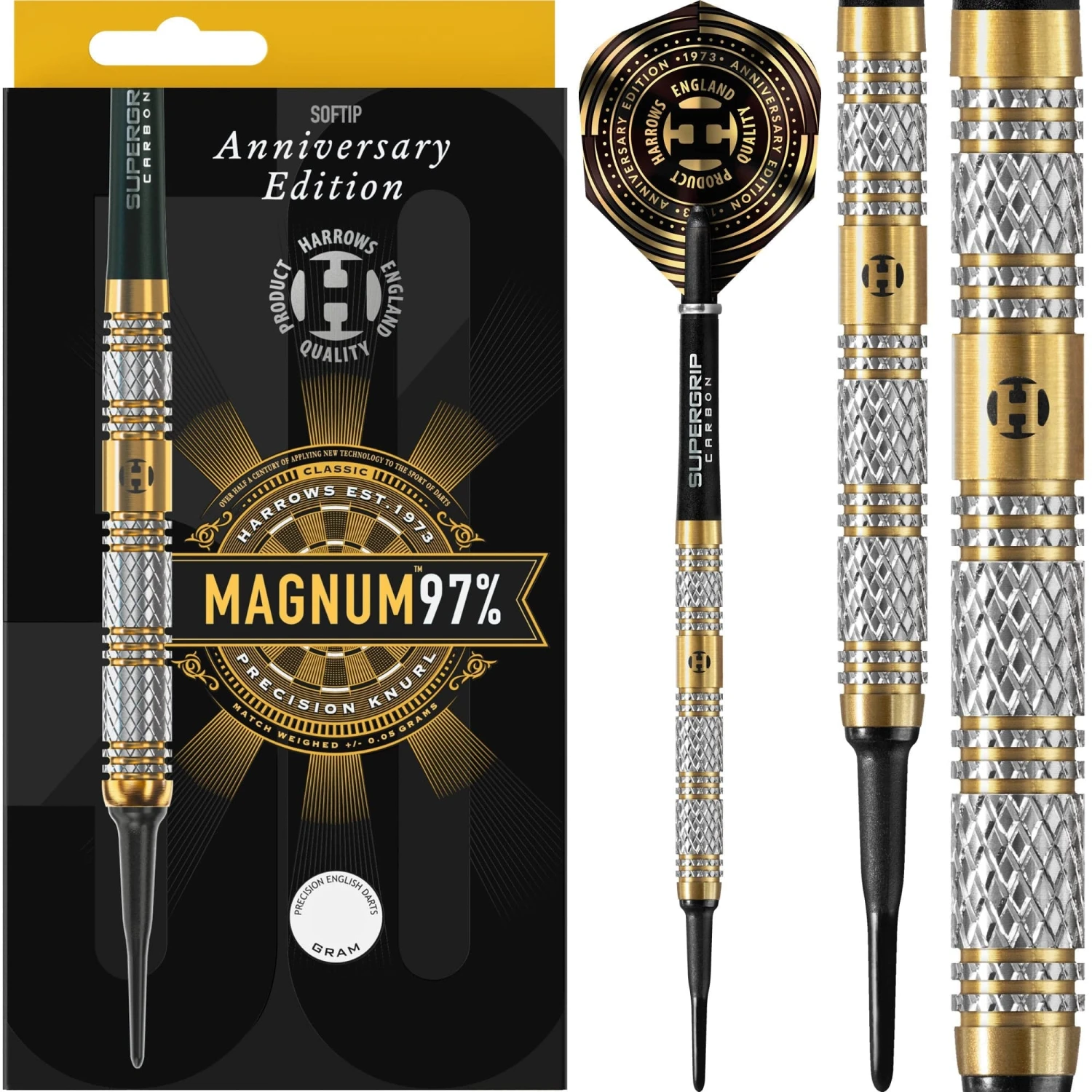 Harrows Magnum Darts - Soft Tip - 97% - Anniversary Edition - Gold Titanium - Image 2