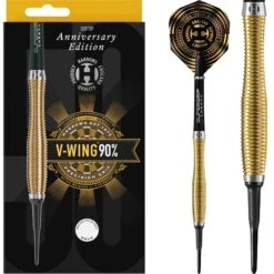 Harrows V Wing Darts - Soft Tip - 90% - Anniversary Edition - Gold Titanium
