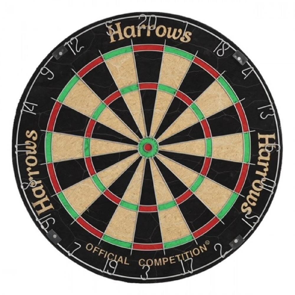 Harrows Competition Sisal Bristle Dartboard (Black/Beige/Red)