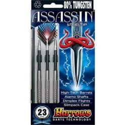 Harrows Assassin Tungsten Darts (Pack Of 3) (Silver/Black)