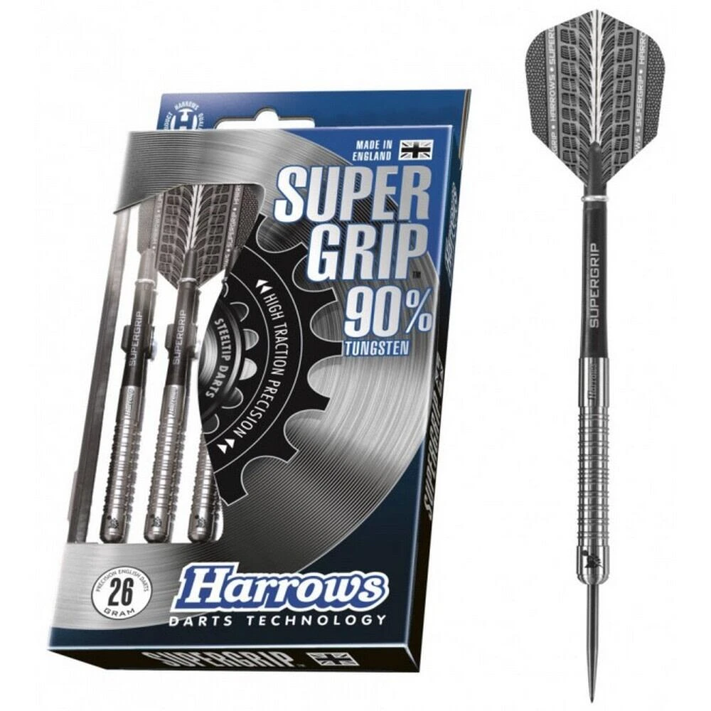 Harrows Supergrip Tungsten Darts (Pack Of 3) (Silver/Black)